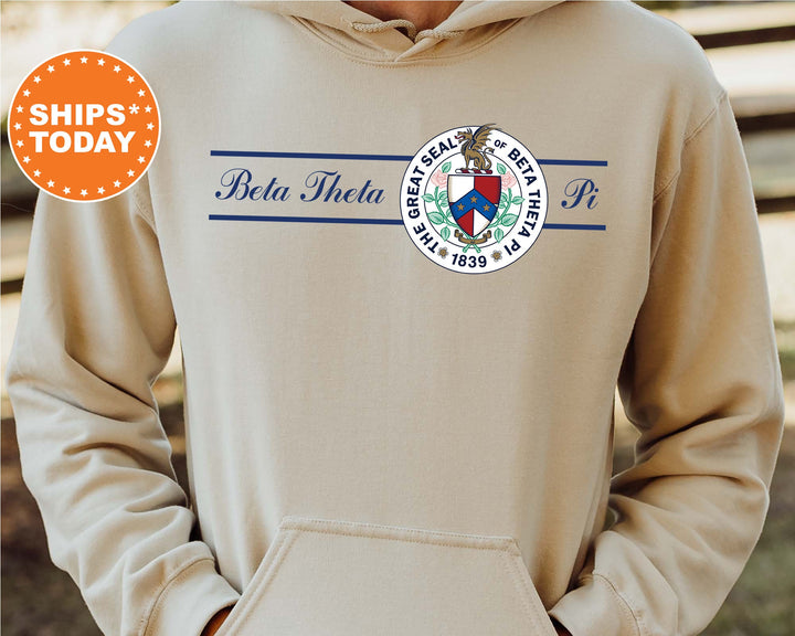 Beta Theta Pi Noble Seal Fraternity Sweatshirt | Beta Fraternity Crest | Rush Pledge Gift | College Crewneck | Greek Apparel _ 9782g