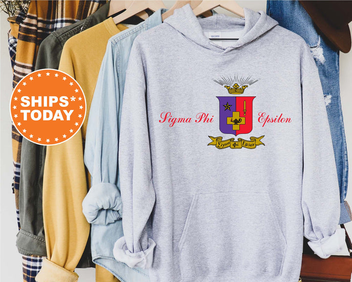 Sigma Phi Epsilon Noble Seal Fraternity Sweatshirt | SigEp Fraternity Crest | Rush Pledge Gift | College Crewneck | Greek Apparel _ 9802g