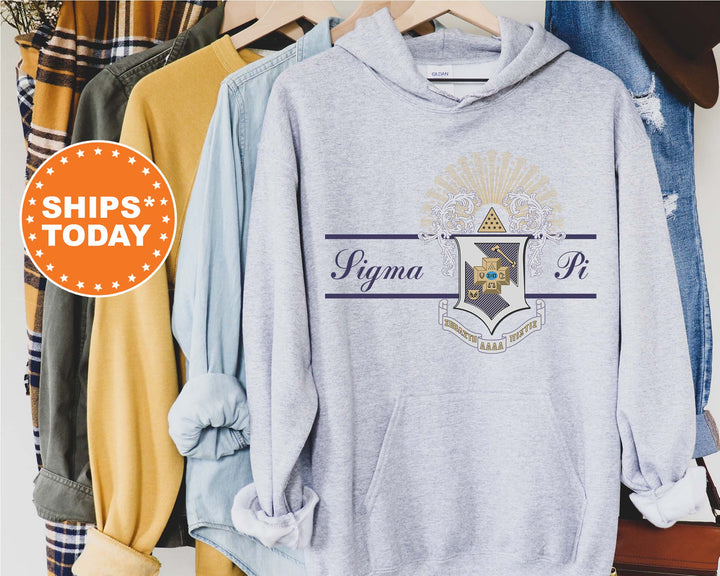 Sigma Pi Noble Seal Fraternity Sweatshirt | Sigma Pi Fraternity Crest | Rush Pledge Gift | College Crewneck | Greek Apparel _ 9803g