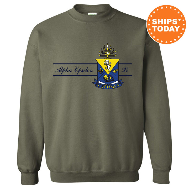 Alpha Epsilon Pi Noble Seal Fraternity Sweatshirt | AEPi Fraternity Crest | Rush Pledge Gift | College Crewneck | Greek Apparel _ 9778g