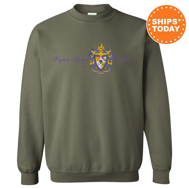 Sigma Alpha Epsilon Noble Seal Fraternity Sweatshirt | SAE Fraternity Crest | Rush Pledge Gift | College Crewneck | Greek Apparel _ 9798g
