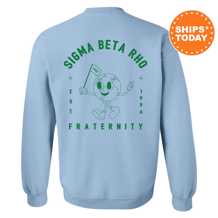 Sigma Beta Rho World Flag Fraternity Sweatshirt | SigRho Sweatshirt | Fraternity Crewneck | College Greek Apparel | Fraternity Gift _ 15595g