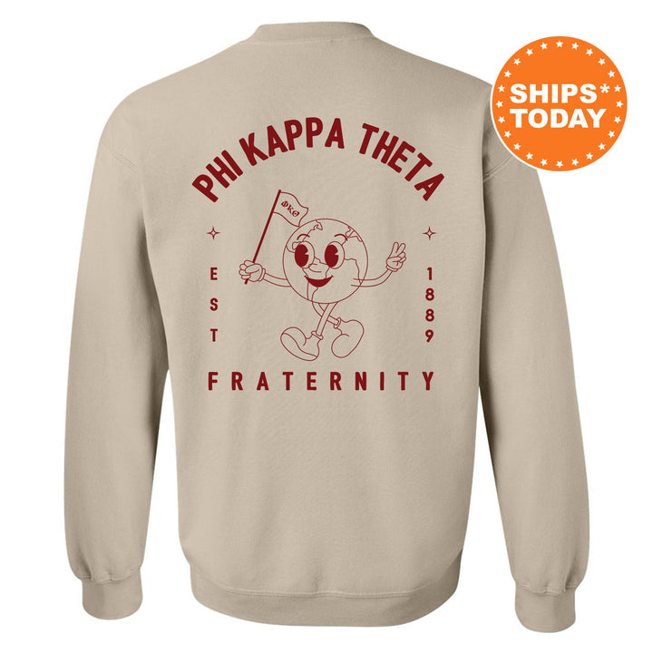 Phi Kappa Theta World Flag Fraternity Sweatshirt | Phi Kap Sweatshirt | Fraternity Crewneck | College Greek Apparel _ 15589g