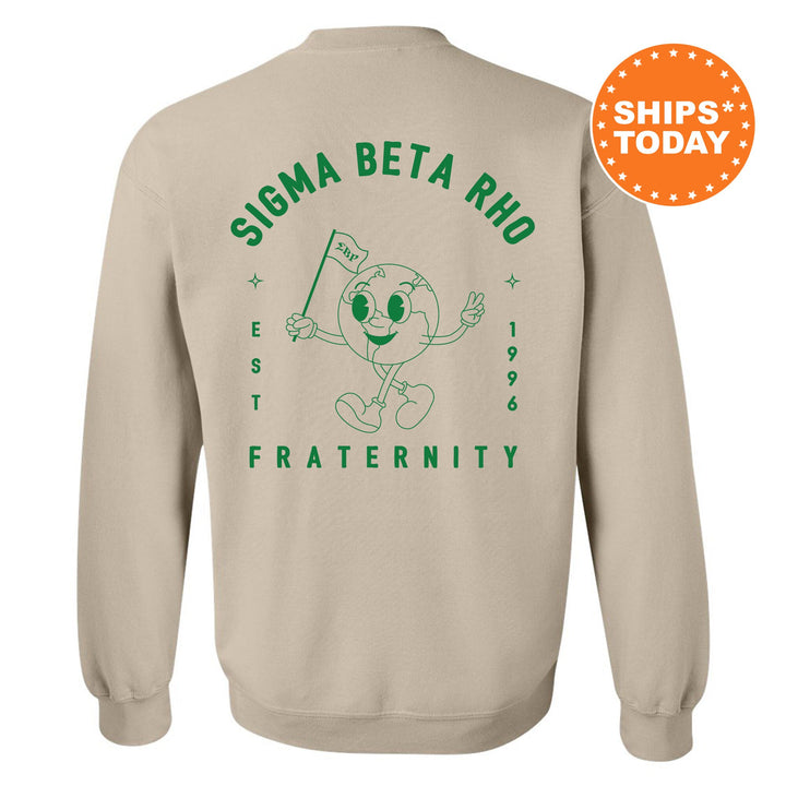 Sigma Beta Rho World Flag Fraternity Sweatshirt | SigRho Sweatshirt | Fraternity Crewneck | College Greek Apparel | Fraternity Gift _ 15595g