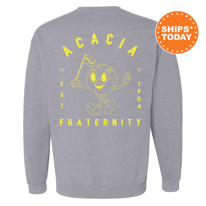 Acacia World Flag Fraternity Sweatshirt | Acacia Sweatshirt | Fraternity Crewneck | College Greek Apparel | Fraternity Gift _ 15571g