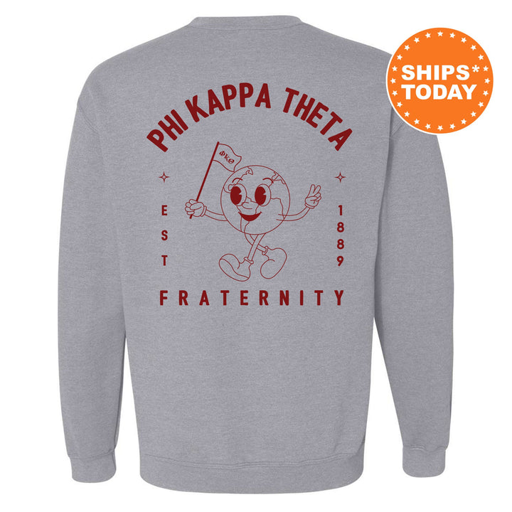 Phi Kappa Theta World Flag Fraternity Sweatshirt | Phi Kap Sweatshirt | Fraternity Crewneck | College Greek Apparel _ 15589g