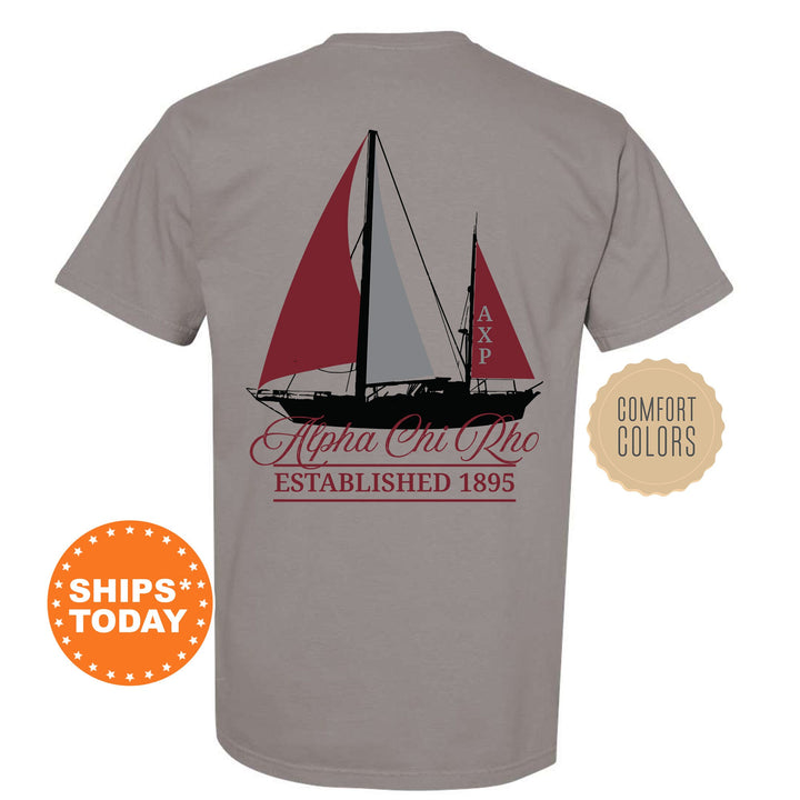 Alpha Chi Rho Black Boat Fraternity T-Shirt | Alpha Chi Rho Shirt | Comfort Colors Tee | Fraternity Bid Day Gift | Rush Shirt _ 15603g