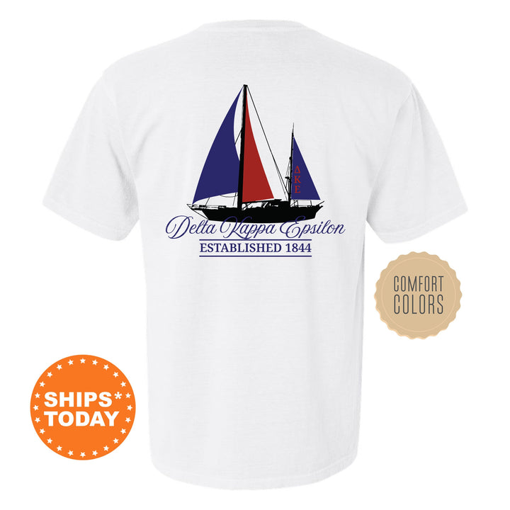 Delta Kappa Epsilon Black Boat Fraternity T-Shirt | DKE Shirt | Deke Comfort Colors Tee | Fraternity Bid Day Gift | Rush Shirt _ 15609
