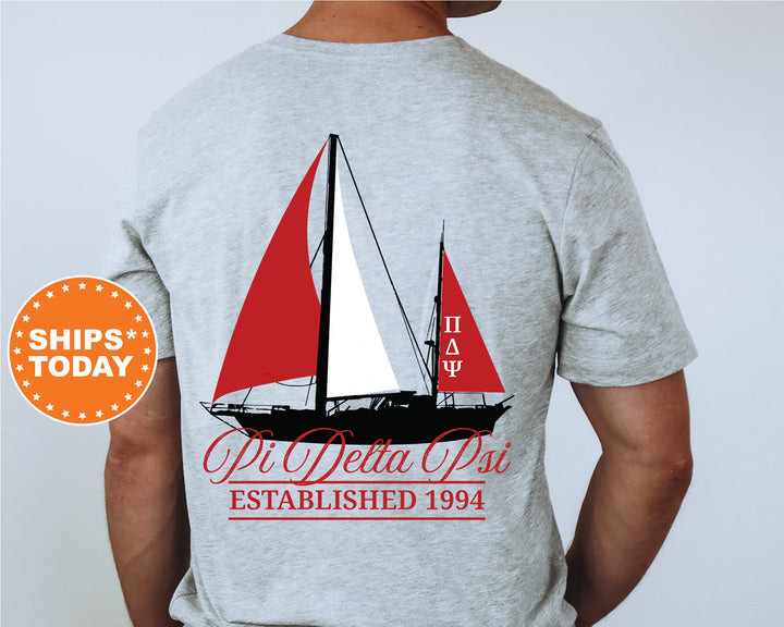 Pi Delta Psi Black Boat Fraternity T-Shirt | PDPsi Shirt | Comfort Colors Tee | Fraternity Bid Day Gift | Rush Shirt _ 15623g