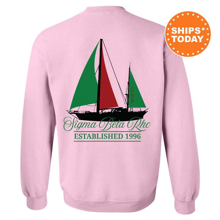 Sigma Beta Rho Black Boat Fraternity Sweatshirt | SigRho Sweatshirt | Fraternity Crewneck | Bid Day Gift | Custom Greek Apparel _ 15626g