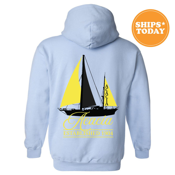 Acacia Black Boat Fraternity Sweatshirt | Acacia Sweatshirt | Fraternity Crewneck | Bid Day Gift | Custom Greek Apparel _ 15602g