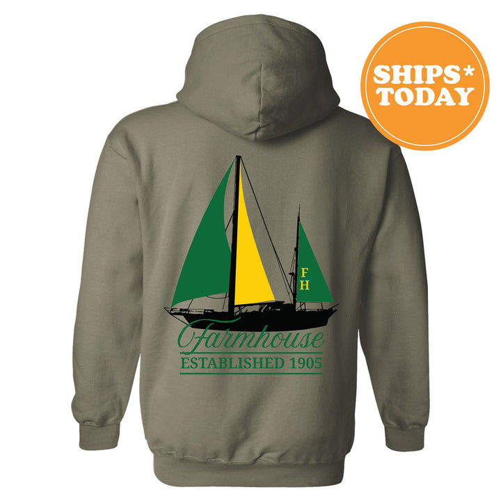 Farmhouse Black Boat Fraternity Sweatshirt | Farmhouse Sweatshirt | Fraternity Crewneck | Bid Day Gift | Custom Greek Apparel _ 15610g