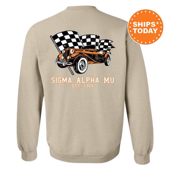 Sigma Alpha Mu Racer Fraternity Sweatshirt | Sammy Greek Sweatshirt | Fraternity Gift | Bid Day Gift | College Apparel | Men Sweatshirt