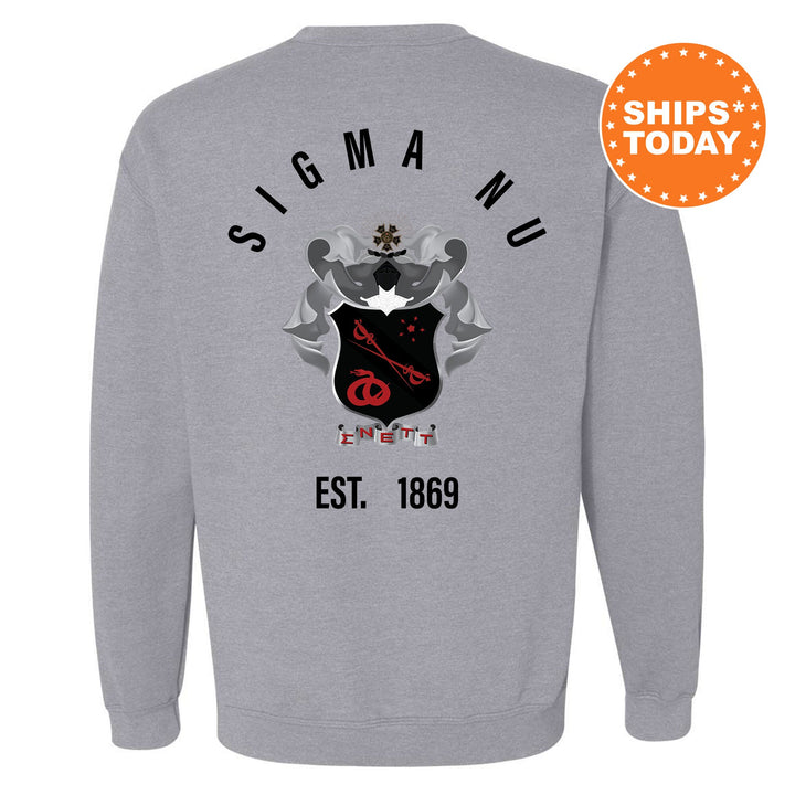 Sigma Nu Iconic Symbol Fraternity Sweatshirt | Sigma Nu Greek Apparel | Fraternity Initiation Gift | Men Crewneck | College Sweatshirt
