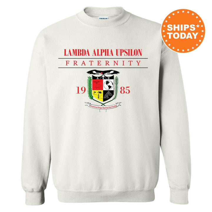 a white sweatshirt with the name of the team