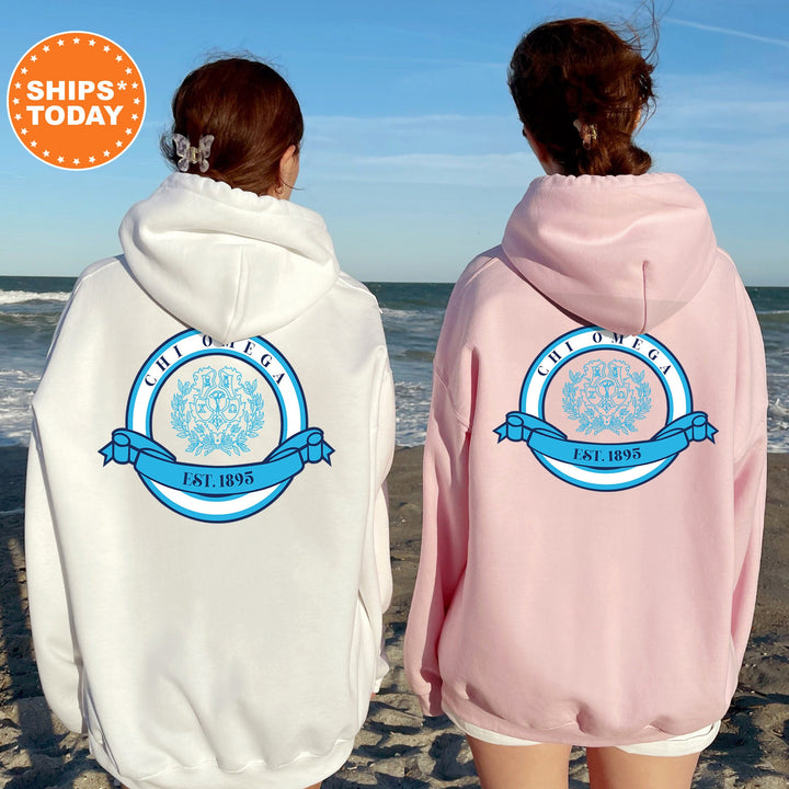 Chi Omega Crestify Sorority Sweatshirt | Chi O Sorority Crest Crewneck | Big Little Reveal Gift | Chi Omega Merch | Greek Sweatshirt