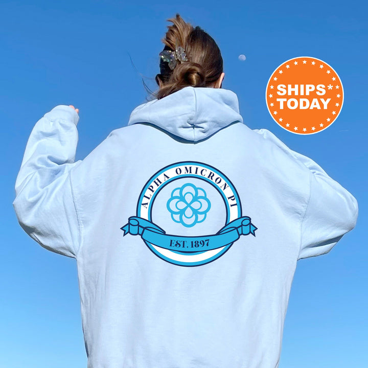 Alpha Omicron Pi Crestify Sorority Sweatshirt | Alpha O Sorority Crest Crewneck | Big Little Reveal | AOII Sorority Merch | Greek Apparel