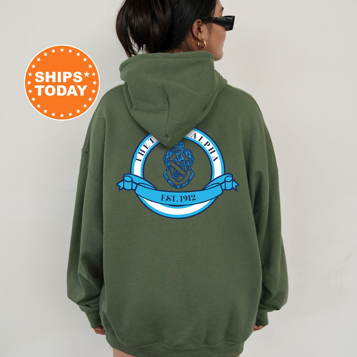 Theta Phi Alpha Crestify Sorority Sweatshirt | Theta Phi Sorority Crest Crewneck | Big Little Reveal | Sorority Merch | Greek Sweatshirt