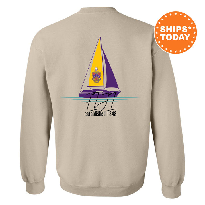 a sweatshirt with a sailboat on it