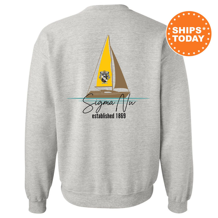 a sweatshirt with a sailboat on it