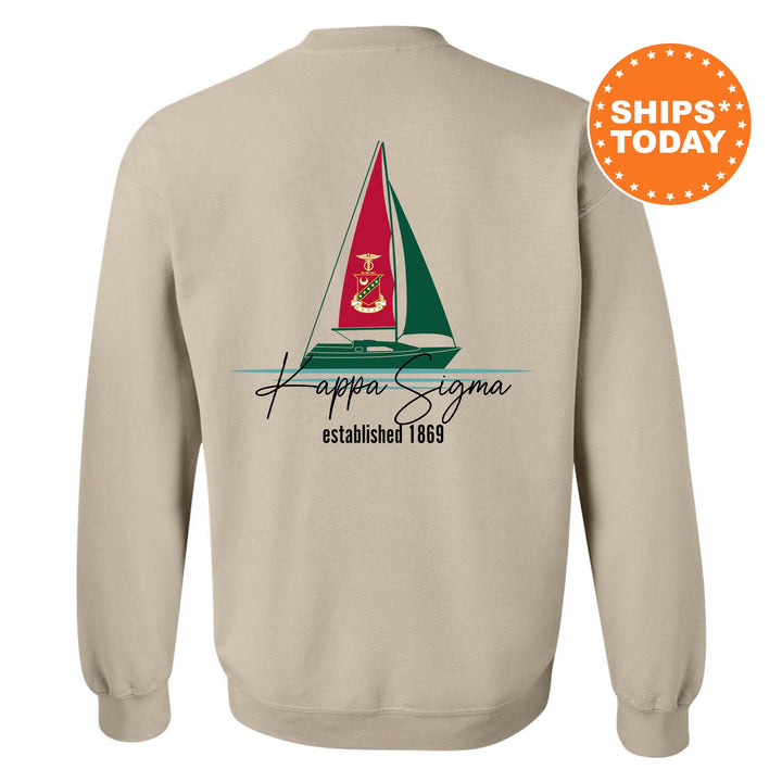 a sweatshirt with a sail boat on it
