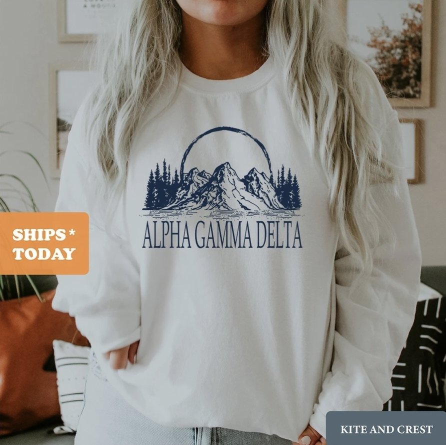 Cute Alpha Gamma Delta crewneck designs - Kite and Crest