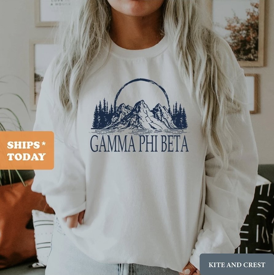 Cute Gamma Phi Beta Crewnecks - Kite and Crest