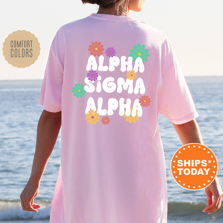 a woman wearing a pink shirt that says, aloha stigma aloha