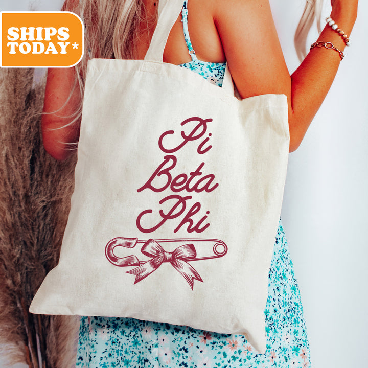 a woman holding a bag with a message on it