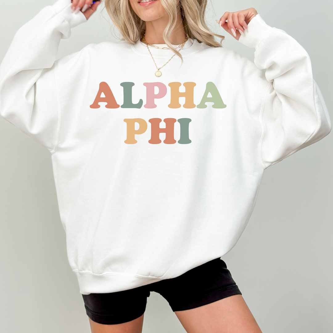 Alpha Phi Bright and Proud Sorority Sweatshirt - 419g