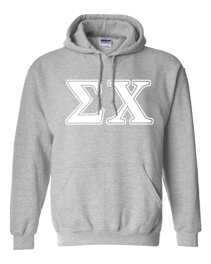 a grey hoodie with the letter x on it