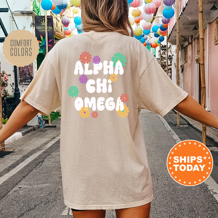 a woman is walking down the street with her arms outstretched