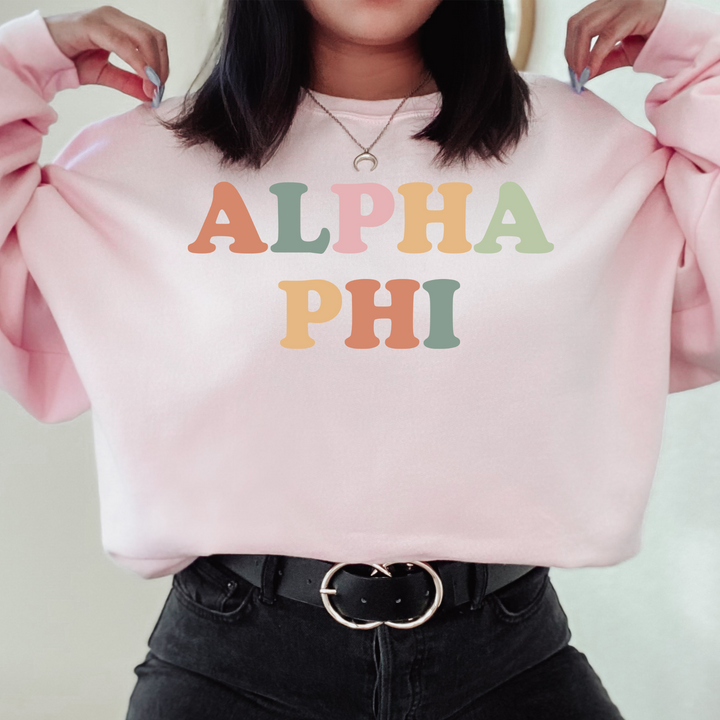 Alpha Phi Bright and Proud Sorority Sweatshirt - 419g