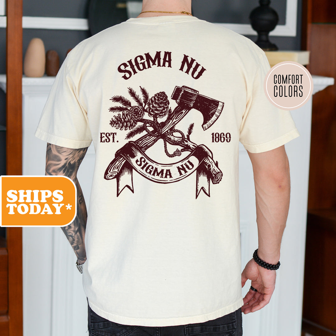 a man wearing a shirt that says stigma nu