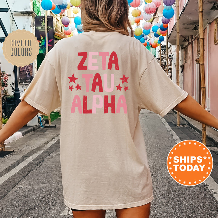 a woman is walking down the street with her arms outstretched