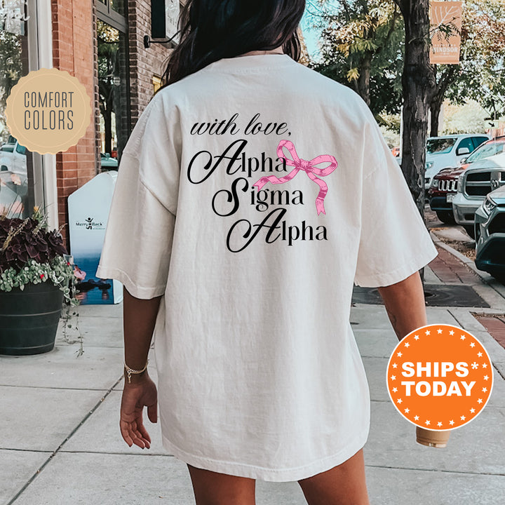 a woman walking down a sidewalk wearing a white shirt