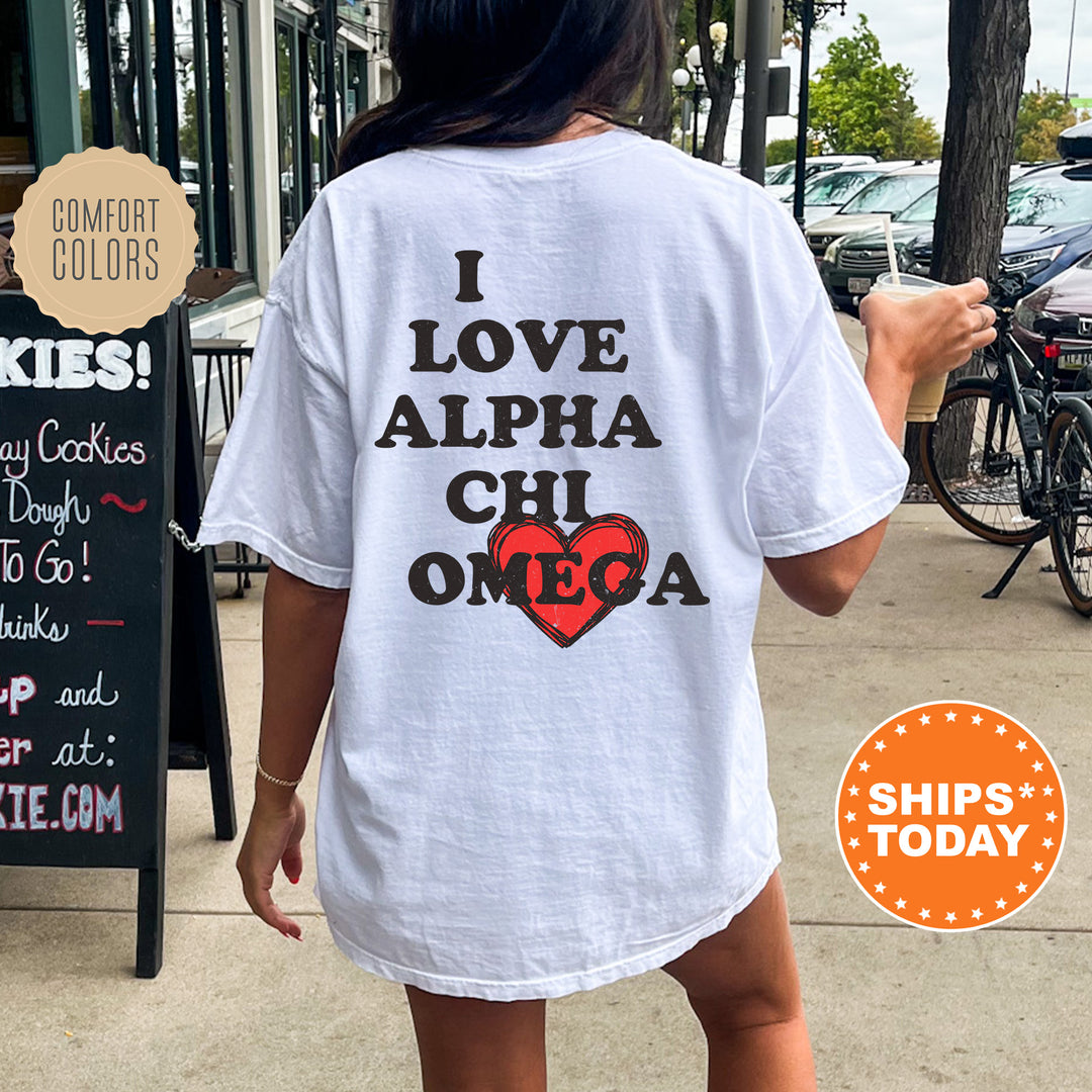 a woman walking down a sidewalk while wearing a white shirt