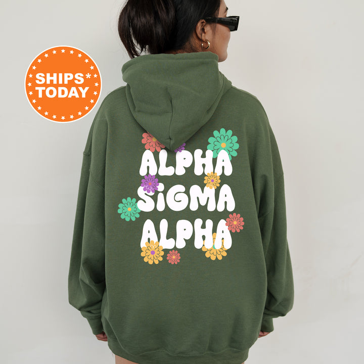 a woman wearing a green hoodie with the words aloha stigma aloh