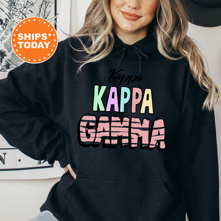 a woman wearing a black hoodie that says keep kappa game