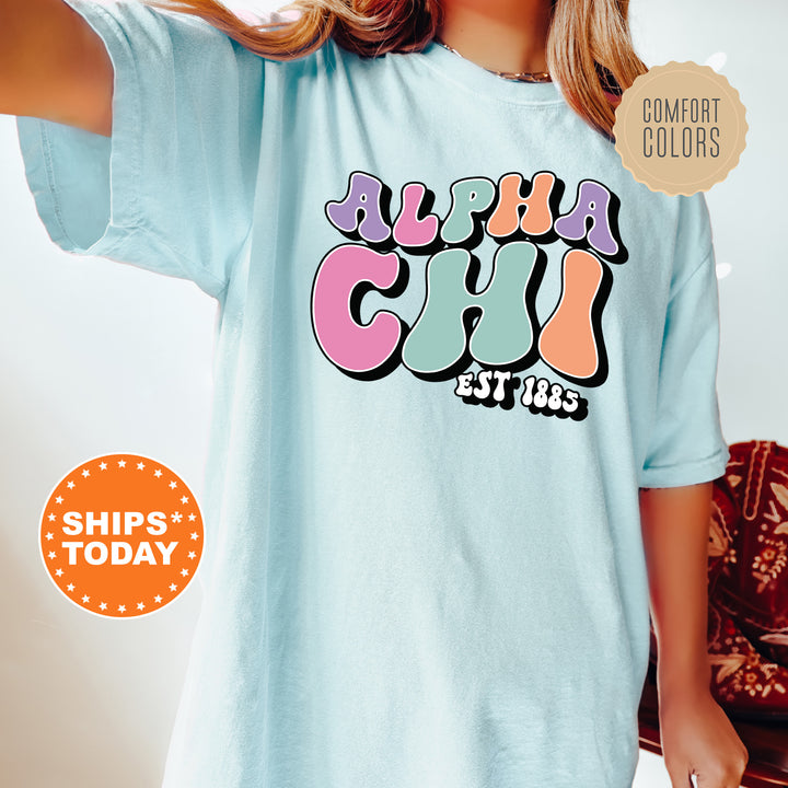 a woman wearing a blue shirt with the words hip girl on it