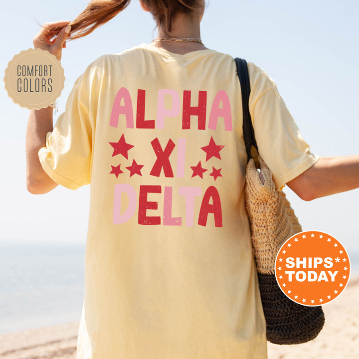 a woman walking on the beach with a t - shirt that says, aloh