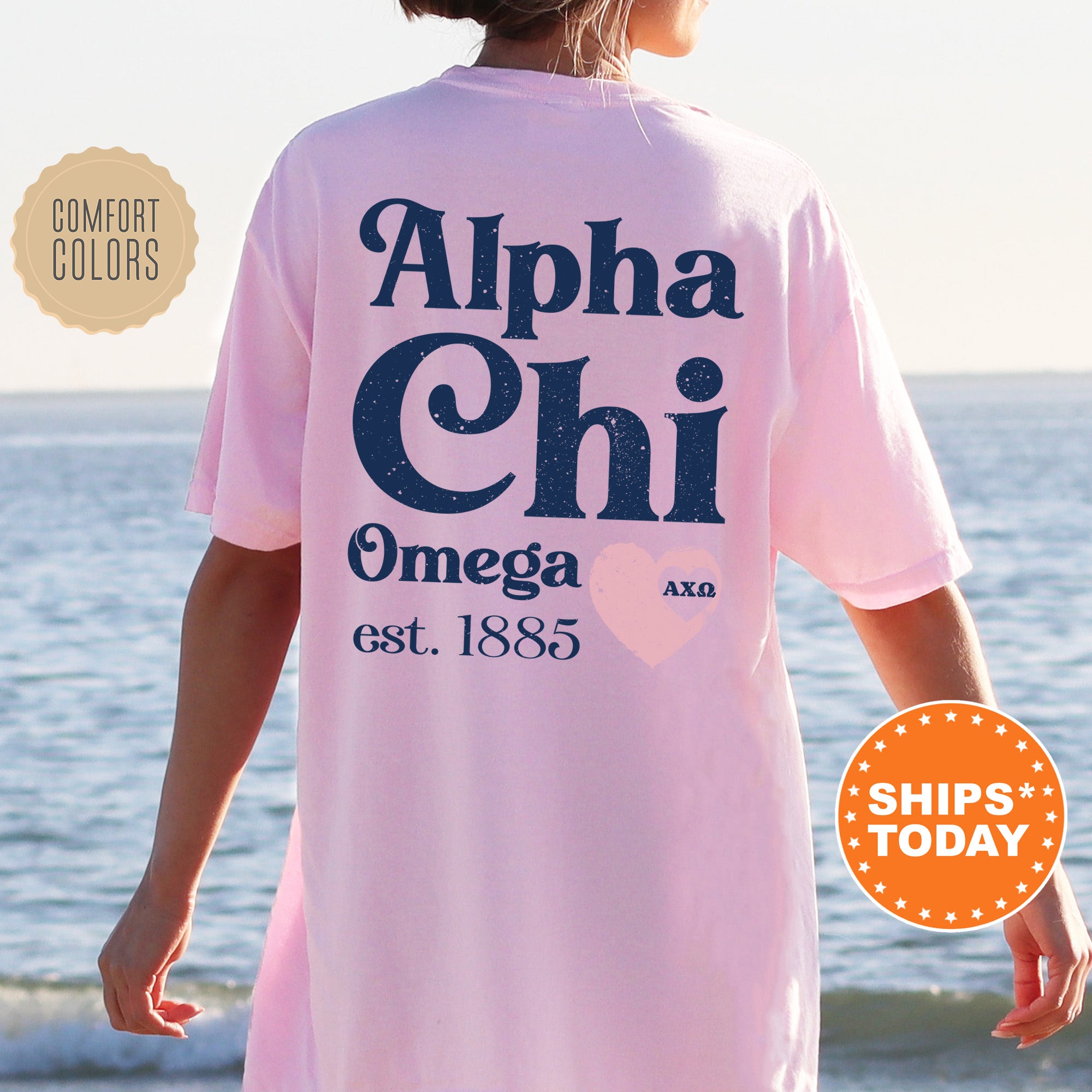 a woman wearing a pink shirt with the words aloha chi on it