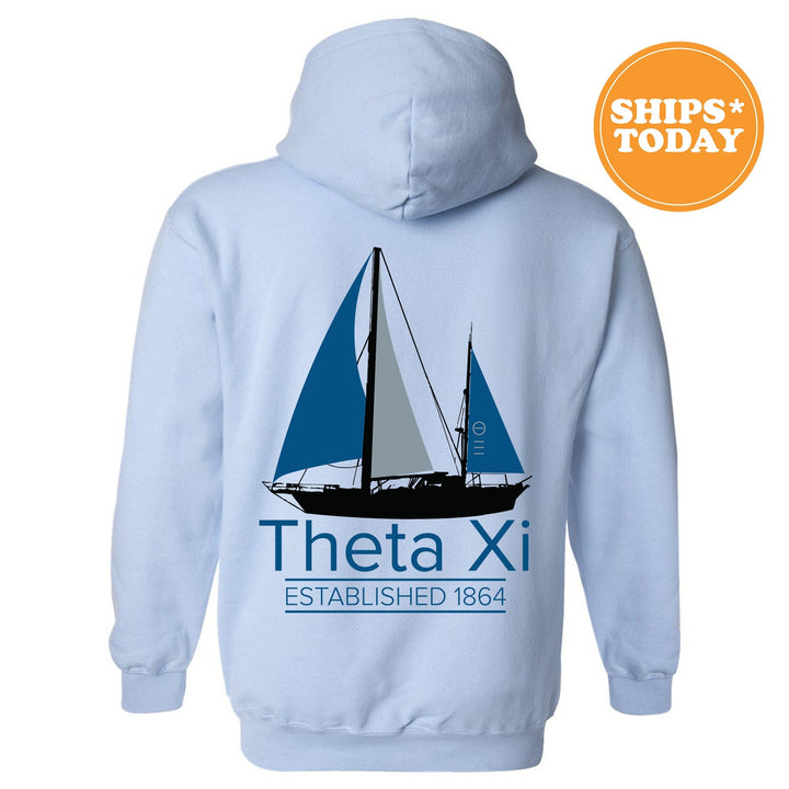 Theta Xi Black Boat Fraternity Sweatshirt | Theta Xi Sweatshirt | Fraternity Crewneck | Bid Day Gift | Custom Greek Apparel _ 15630g