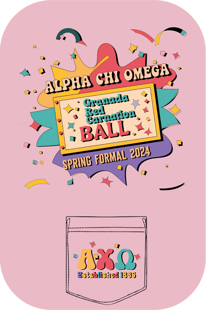 Custom Alpha Chi Omega Granada Red Carnation Ball