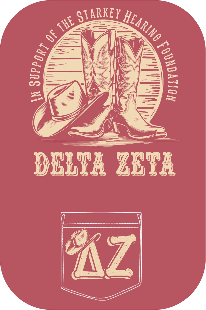 Custom Delta Zeta In Support of the Starkey Hearing Foundation Cowboy Boots