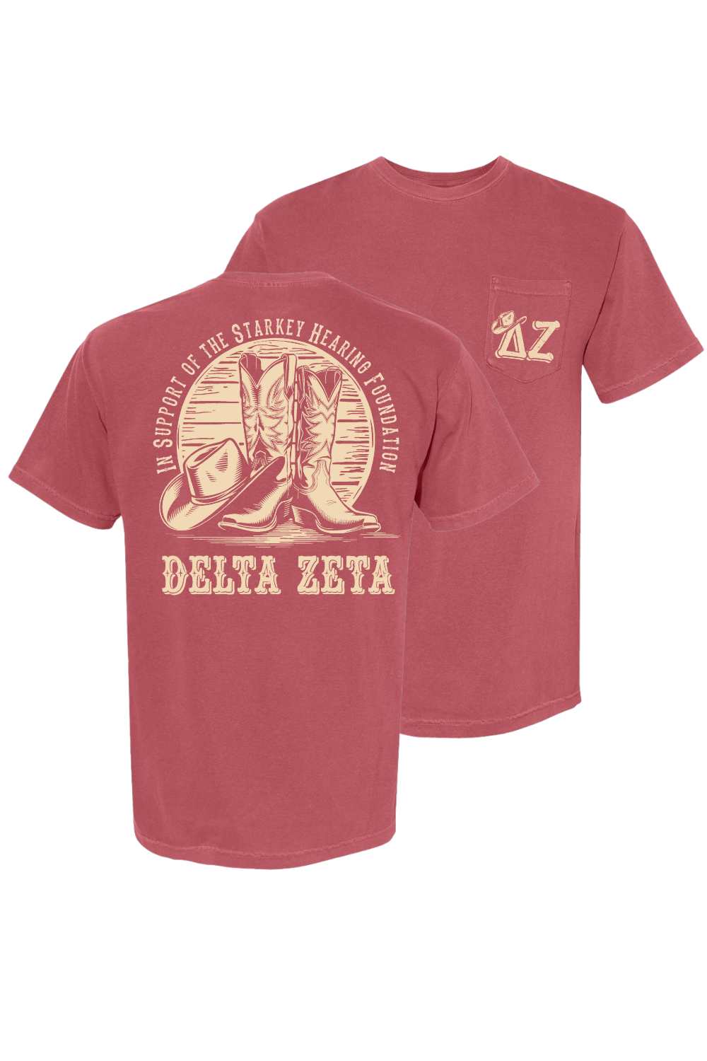 Custom Delta Zeta In Support of the Starkey Hearing Foundation Cowboy Boots