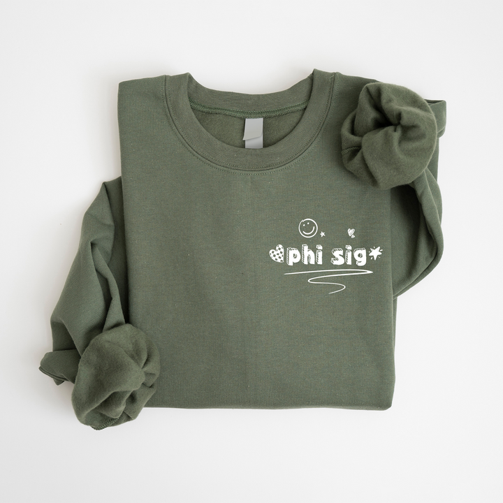 Phi Sigma Sigma Fun Letters Sorority Hoodie _ 39235g