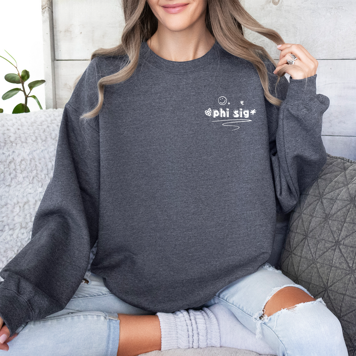 Phi Sigma Sigma Fun Letters Sorority Hoodie _ 39235g