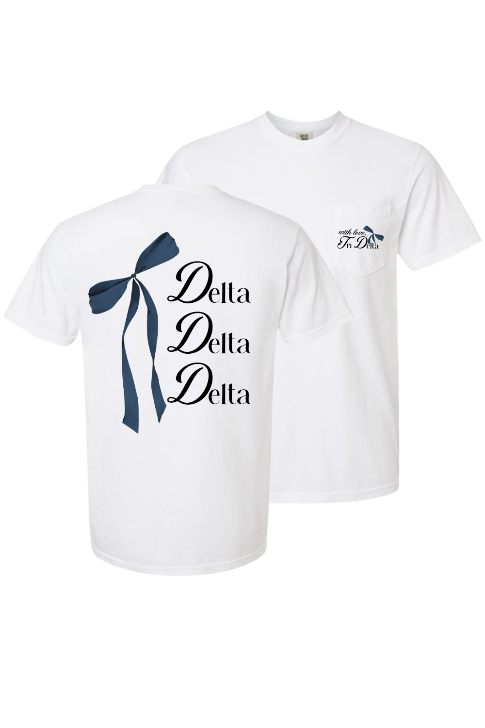 Custom Delta Delta Delta With Love Pink Ribbon Design