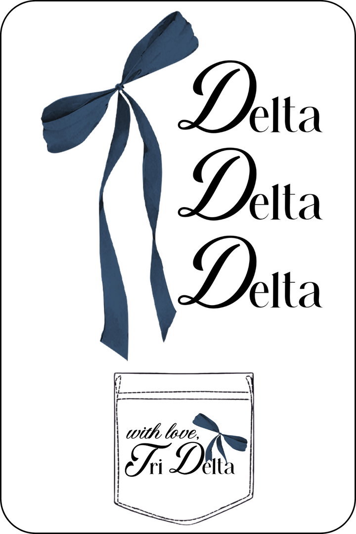 Custom Delta Delta Delta With Love Pink Ribbon Design